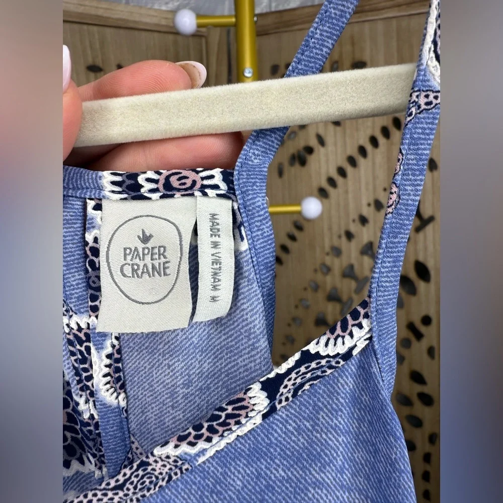 Paper Crane Blue and White Patterned Top - Picture 4 of 4